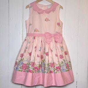 RACHEL ASHWELL NWT 100% Cotton Floral Bunny Scalloped Peter Pan Collar Dress